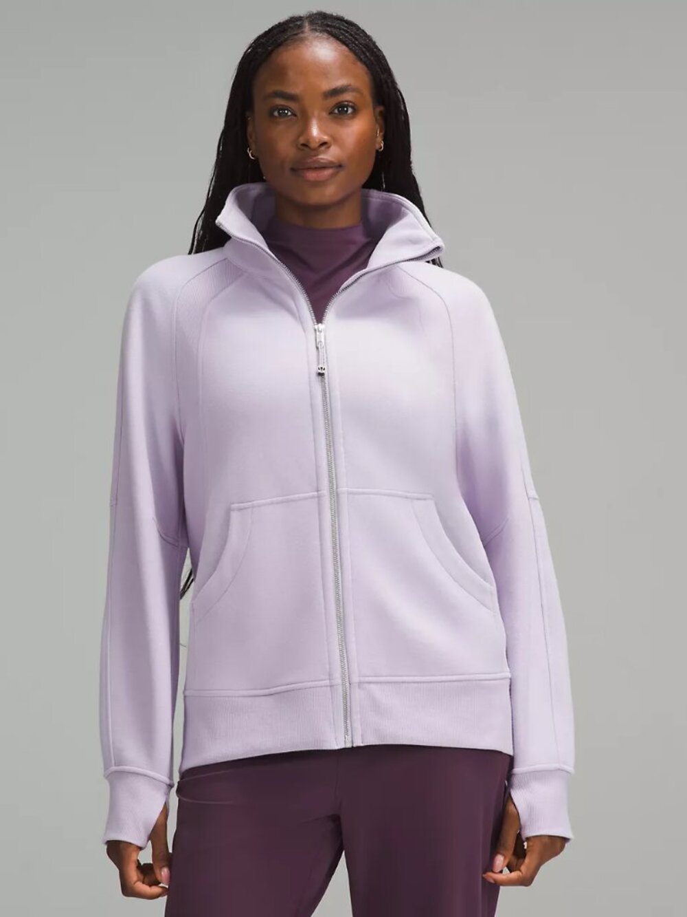 Lululemon Scuba Funnel Neck Full Zip Long Lilac Ether XL XXL Tag